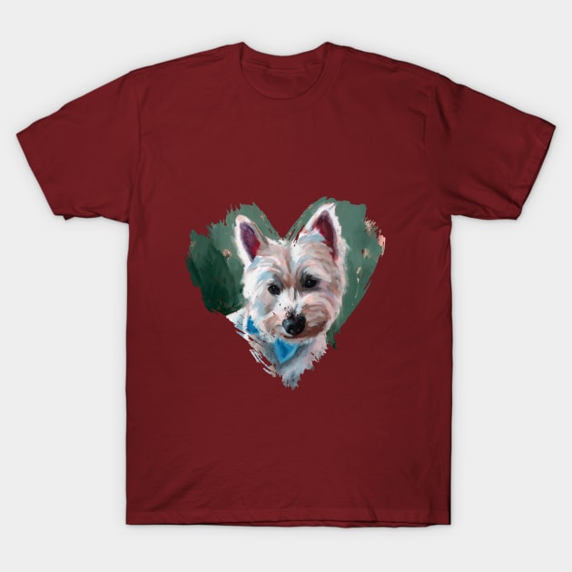 Heart Shaped Puppy T-Shirt by ABelloArt